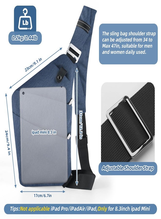 VADOO Sling Bag - Anti-theft Crossbody Shoulder Bag for Men and Women, Basic Version-navy Blue, One Size, Crossbody Shoulder Bag - Image 2