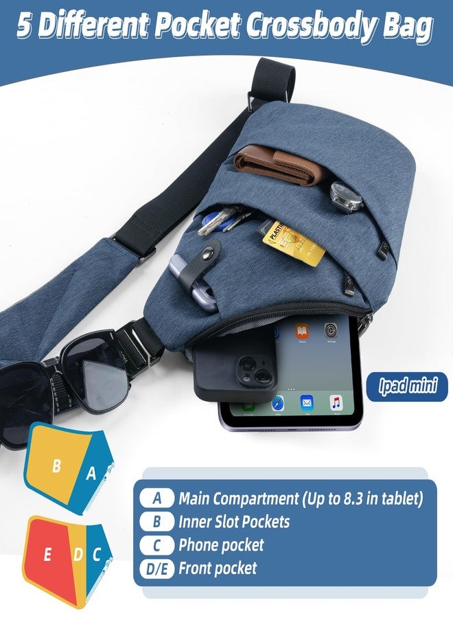 VADOO Sling Bag - Anti-theft Crossbody Shoulder Bag for Men and Women, Basic Version-navy Blue, One Size, Crossbody Shoulder Bag - Image 5