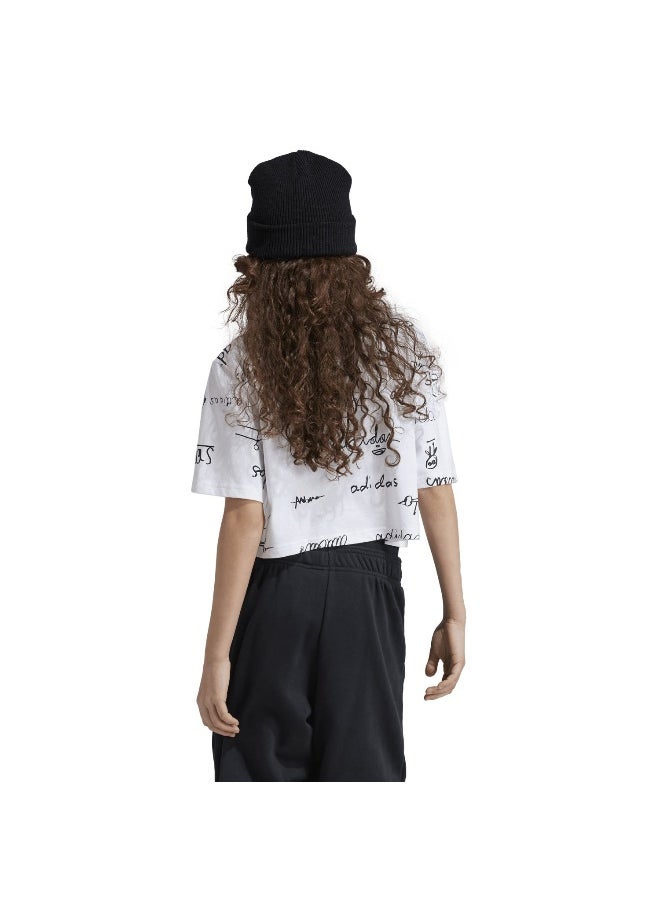 Adidas adidas Jg Bluv Cr T White Training T-Shirts 7-8Y  - Image 5