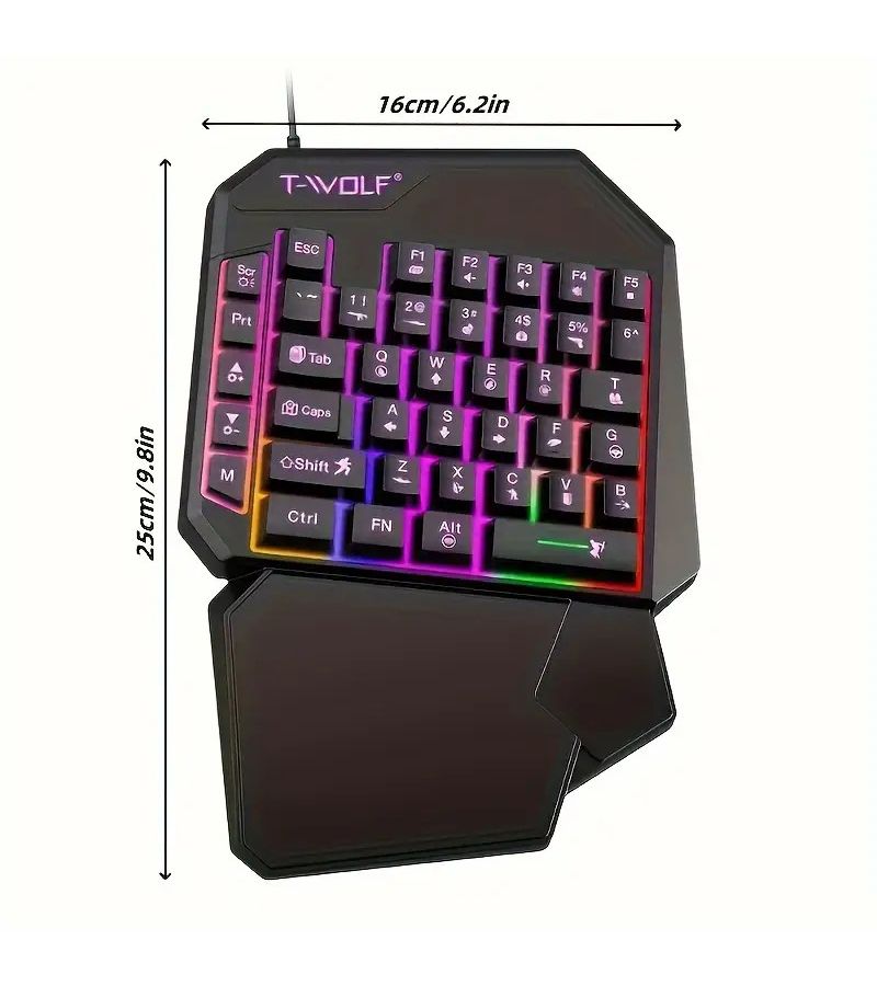 TF900 Set One Handed RGB Gaming Keyboard 35 Key Ergonomic PC Controller - Image 3
