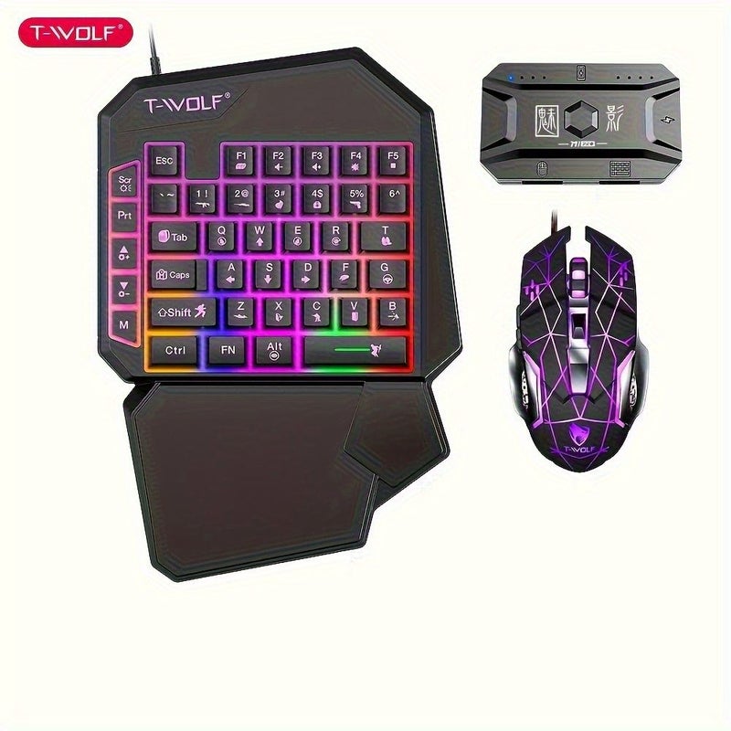TF900 Set One Handed RGB Gaming Keyboard 35 Key Ergonomic PC Controller - Image 5