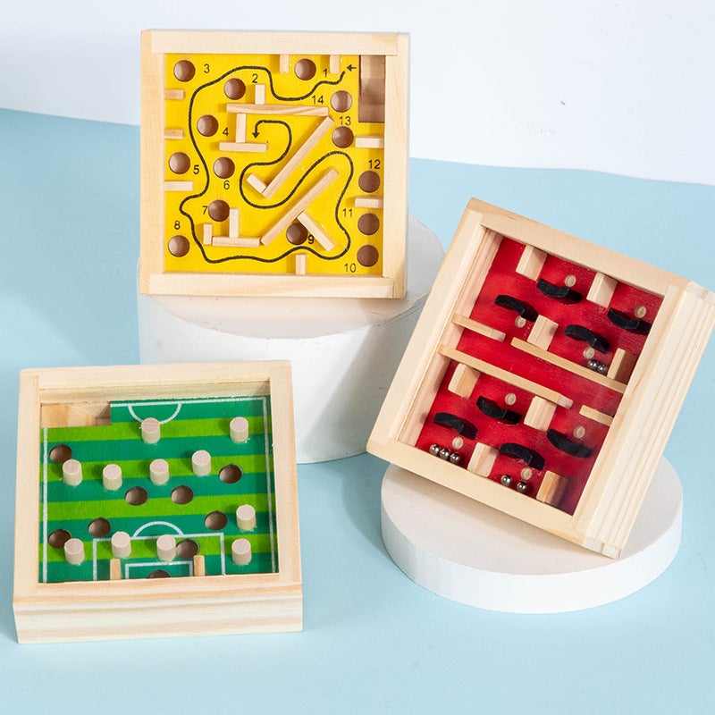 Children'S Wooden Maze Hand-Eye Coordination Intelligence Ball Ball Balance Concentration Game Beneficial Intelligence Wooden Toys - Image 5