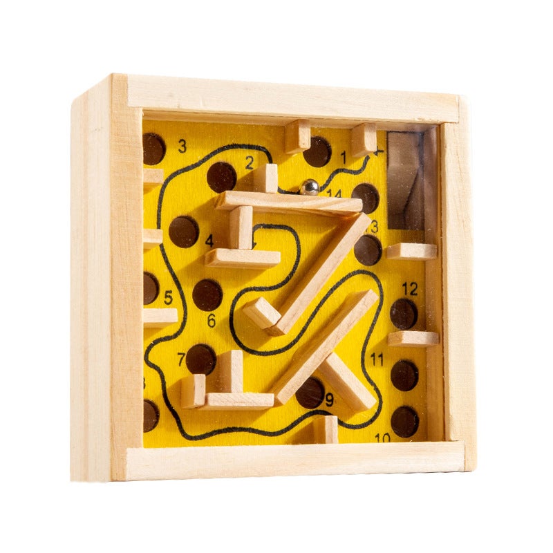 Children'S Wooden Maze Hand-Eye Coordination Intelligence Ball Ball Balance Concentration Game Beneficial Intelligence Wooden Toys - Image 1