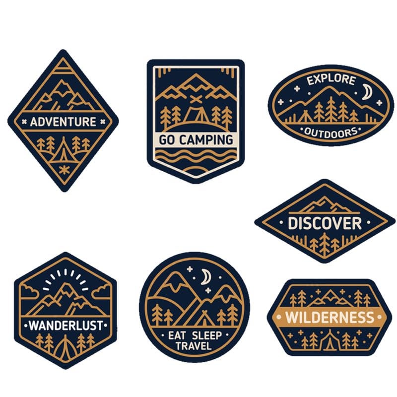 Lazychunks® Camping Adventure Wild Life Printed Patch|Multicoloured Decorative Repair Patches for Jackets,Jeans,Bags,Caps etc. - Image 1