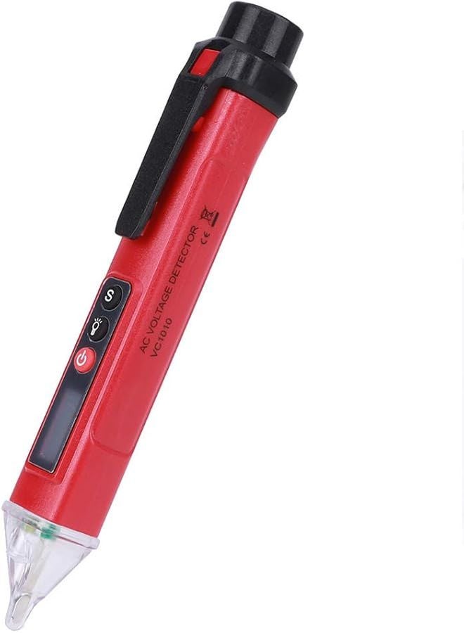 Digital Voltage Detector Pen AC12 1000V Non Contact Circuit Tester With Flashlight Low Battery Indicator Red Black - Image 2