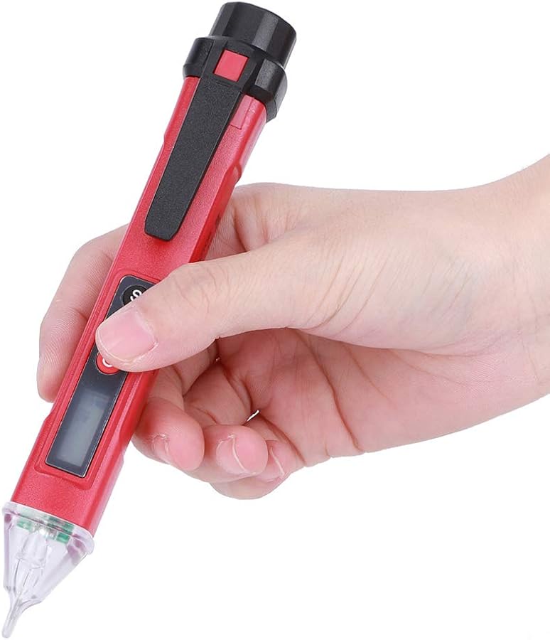 Digital Voltage Detector Pen AC12 1000V Non Contact Circuit Tester With Flashlight Low Battery Indicator Red Black - Image 3