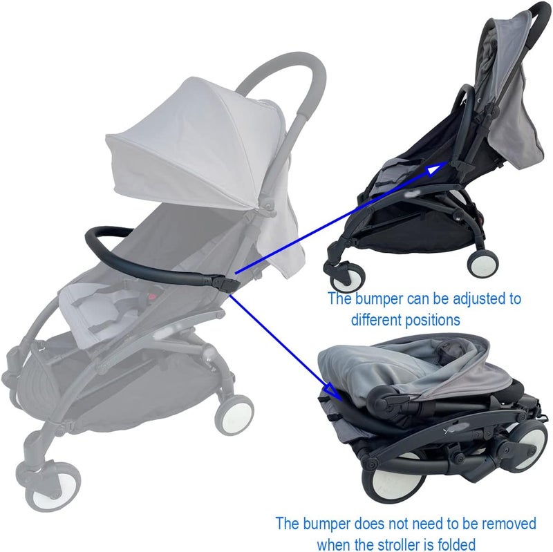 Feliliber PU Leather Stroller Bumper Bar Compatible with Stokke YOYO3, YOYO2 & Babyzen YOYO+, Foldable Armrest Handle Attachment, for All YOYO Models - Image 2