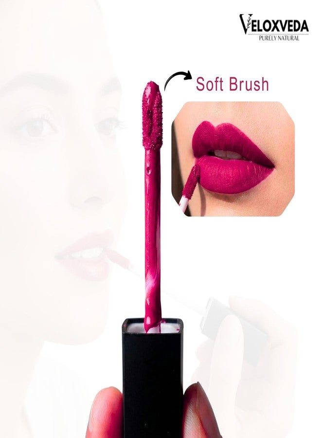 Veloxveda Mystic Matte Liquid Lipstick - Deep Berry (Shade-06), 5ml - Sophisticated Mauve Berry, Long Lasting, Waterproof & Smudge-Proof Matte Finish - Image 5