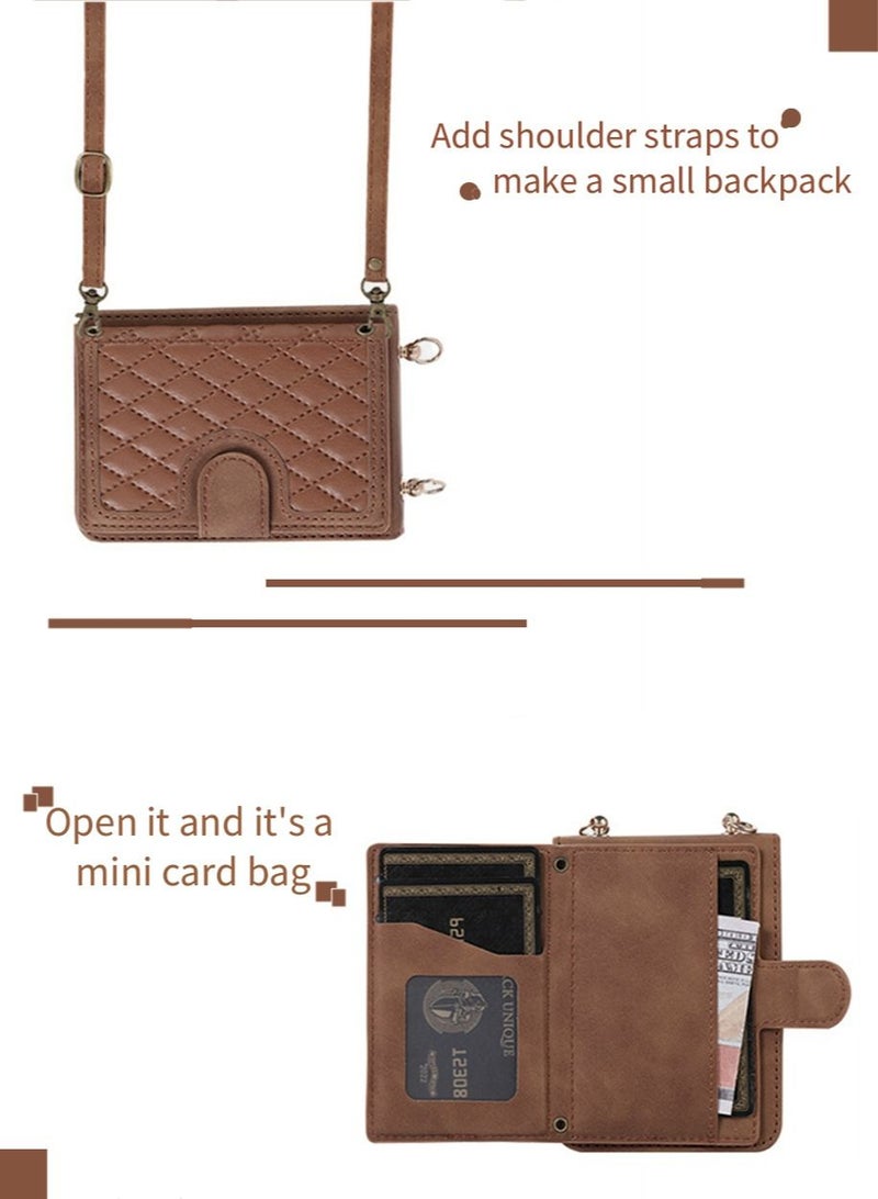 Samsung Galaxy Z Flip 5 5G Phone Case Cover with Leather Wallet,Wristlet Strap Wallet Hinge Part Protective for Samsung Galaxy Z Flip 5 5G Back Cover Fashion Handbag Gift for Women Ladies  - Image 3