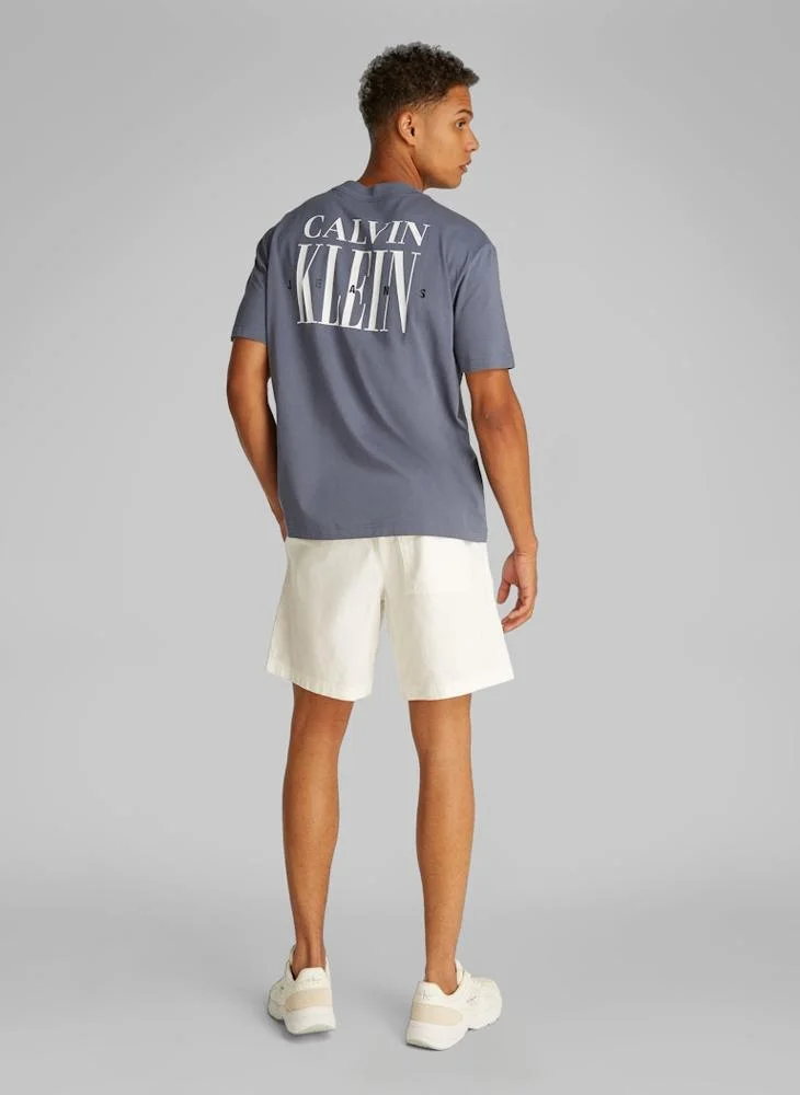 Calvin Klein Jeans Serif Font Graphic Crew Neck T-Shirt