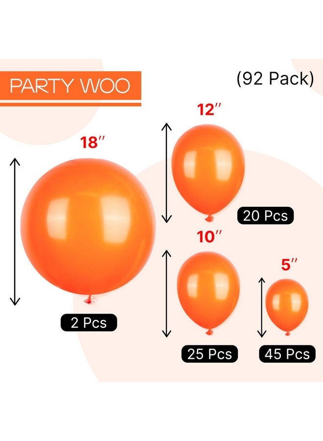 PartyWoo Orange Balloons 92 pcs Different Sizes of 18 12 10 5 Inch Orange Fall Balloon Arch Kit Garland for Thanksgiving Halloween Little Cutie Baby Shower Birthday Party Decorations Orange-Y9 - Image 4