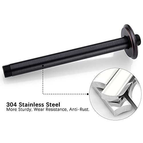 Anpean 8 Inch Shower Arm and Flange Oil Rubbed Bronze, Ceiling Mounted Shower Arm for Rain Shower Head - Image 5