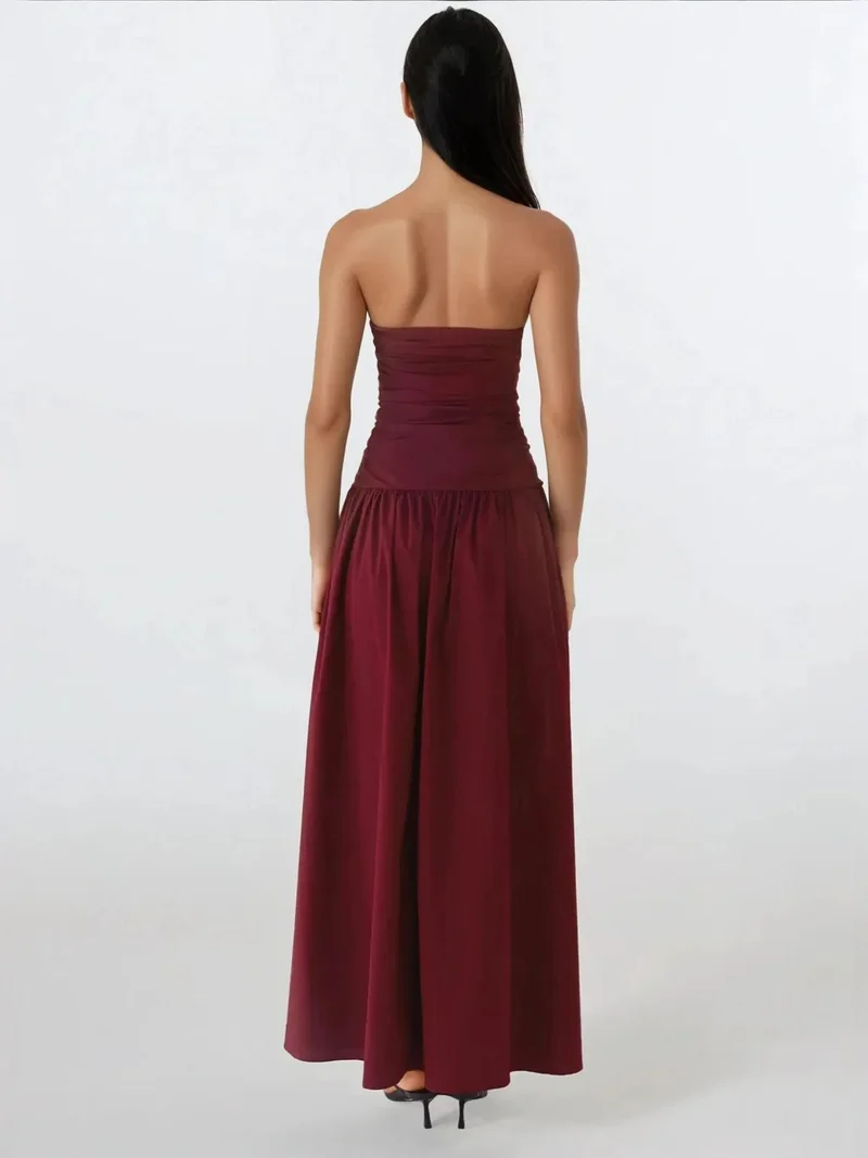 زوبعة فستان ماكسي بدون حمالات