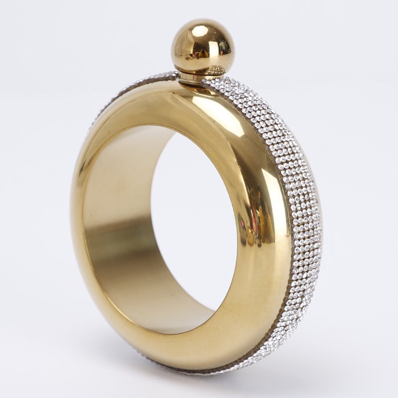 Stainless Steel 3.5oz Bracelet Flask for Women Rose gold sticker + ordinary cover - Image 3