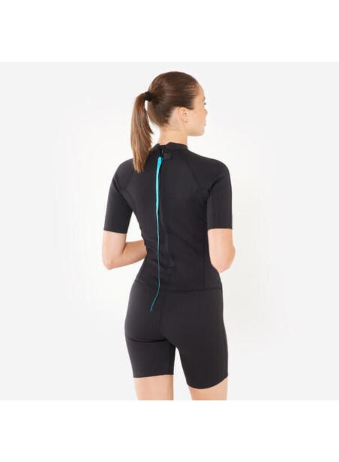OLAIAN Women’s Surfing Shorty Wetsuit 100 Neoprene 1,5 mm Black  - Image 4
