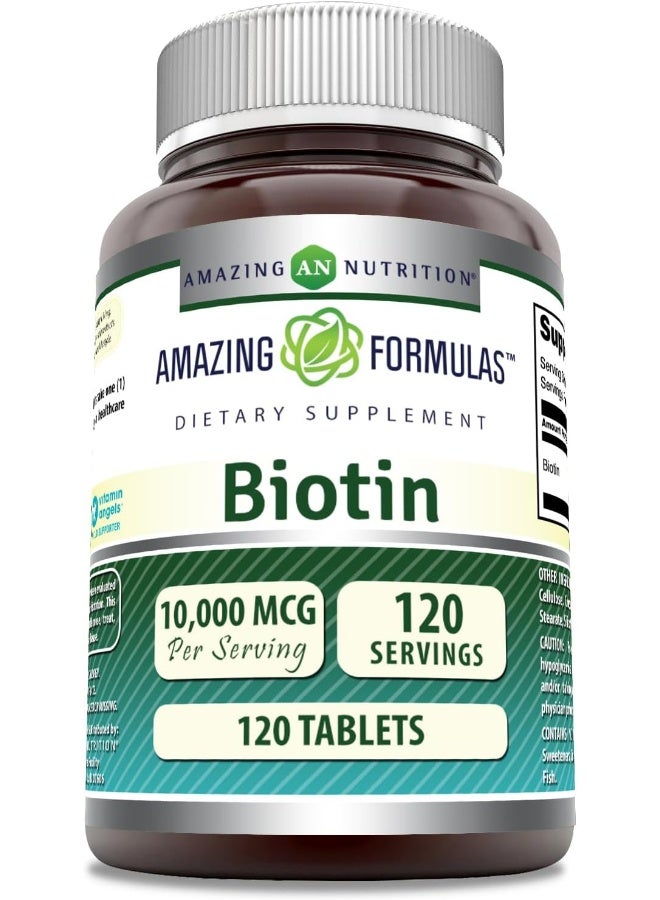 Amazing Nutrition Amazing Formulas Biotin 10000 Mcg, 120 Tablets - Image 1
