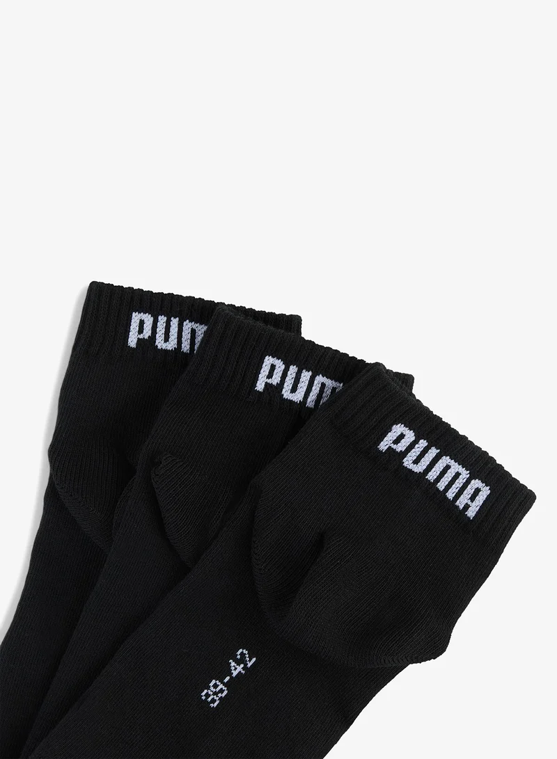 PUMA 3 Pack Plain Quarter Socks