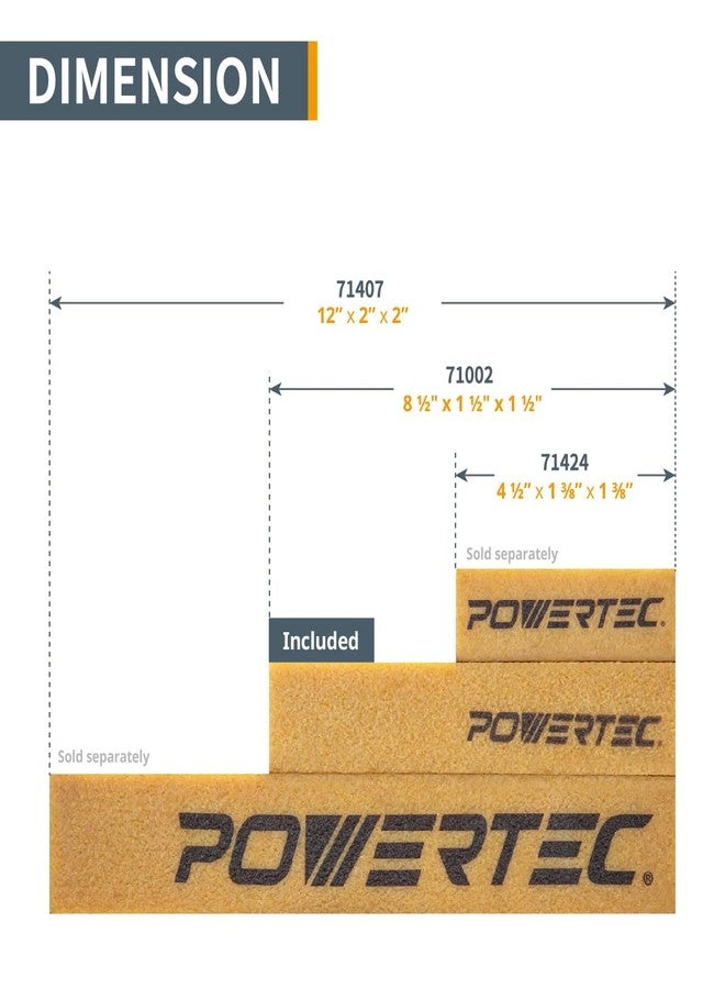 باورتيك عصا تنظيف كاشطة POWERTEC 71002 لأحزمة وأقراص الصنفرة مقاس 8-1/2 بوصة | ممحاة مطاطية طبيعية - أدوات ورشة النجارة لصقل مثالي - Image 4