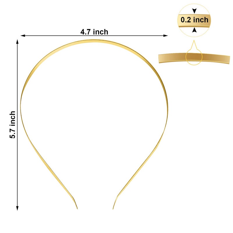 WILLBOND 24 Pieces Smooth Metal Headbands Blank Metal Headbands 2 Colors DIY Craft Wire Frame Hairband for Men Women Hair Accessory - Image 2