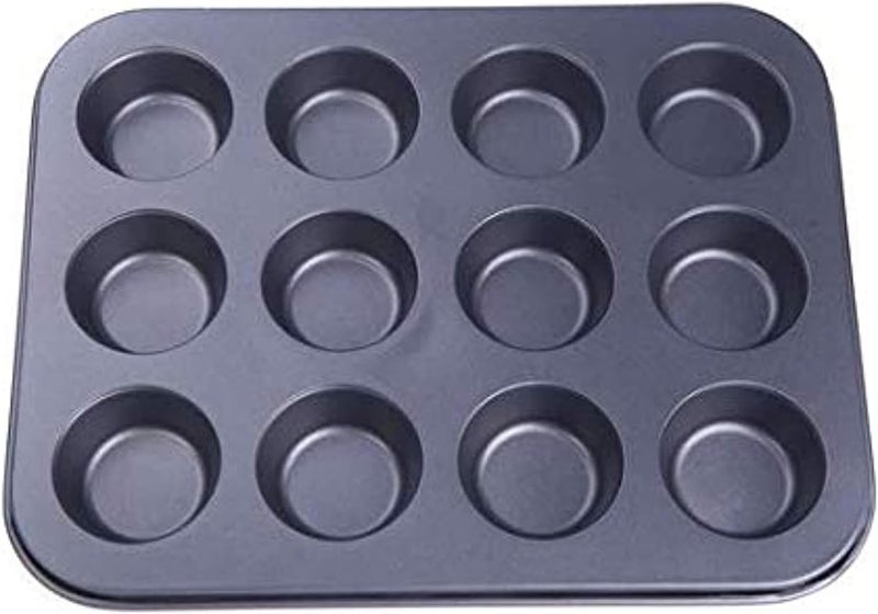 ALKAYAN Pan Muffin Cupcake Bake Mould Mold Bakeware 12 Cups Dishwasher Safe Versatile... - Image 1