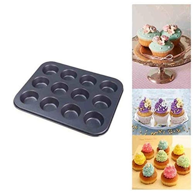 ALKAYAN Pan Muffin Cupcake Bake Mould Mold Bakeware 12 Cups Dishwasher Safe Versatile... - Image 5