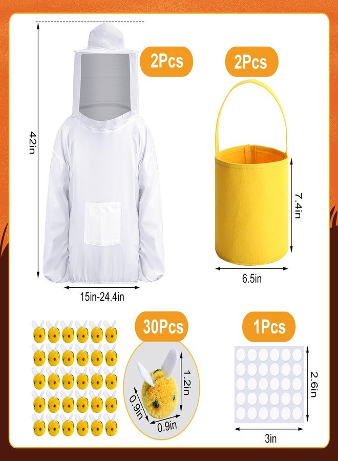 DECOHS Halloween Queen Bee and Beekeeper Costume, Halloween Cosplay Bees Beekeeping Suit Outfit for Halloween Party Dress Up, White, One size - Image 2