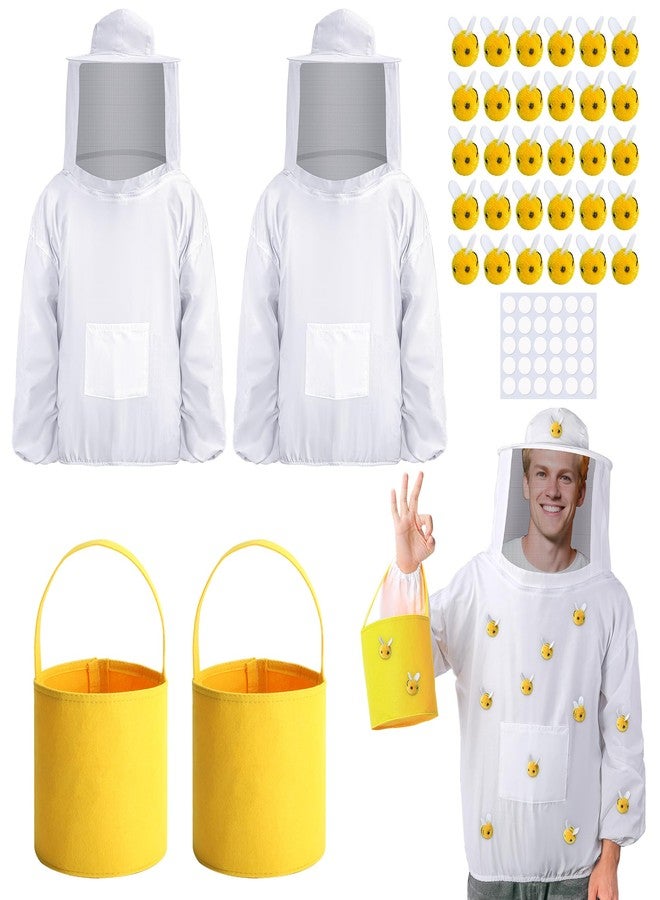 DECOHS Halloween Queen Bee and Beekeeper Costume, Halloween Cosplay Bees Beekeeping Suit Outfit for Halloween Party Dress Up, White, One size - Image 1