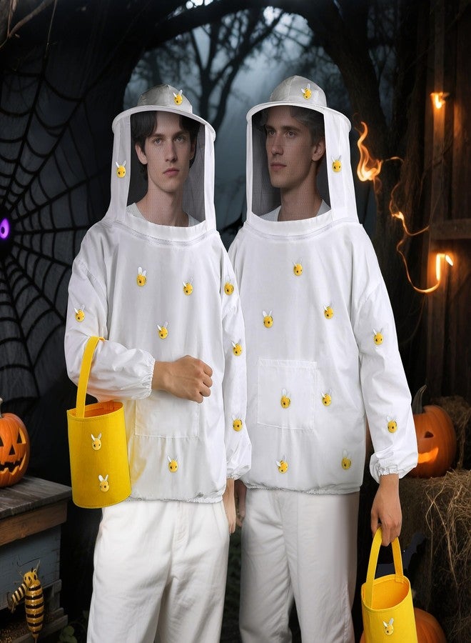 DECOHS Halloween Queen Bee and Beekeeper Costume, Halloween Cosplay Bees Beekeeping Suit Outfit for Halloween Party Dress Up, White, One size - Image 5