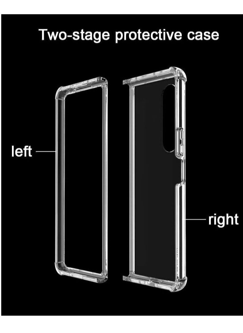 Generic Samsung Galaxy Z Fold 4 5G Case, Clear Soft TPU Bumper Anti-Scratch Hard Acrylic Back Cover Hybrid 2 in 1 Shockproof Phone Case for Samsung Galaxy Z Fold 4 (2022)  - Image 2