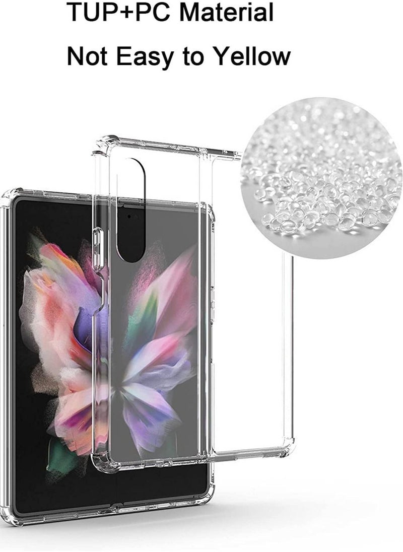 Generic Samsung Galaxy Z Fold 4 5G Case, Clear Soft TPU Bumper Anti-Scratch Hard Acrylic Back Cover Hybrid 2 in 1 Shockproof Phone Case for Samsung Galaxy Z Fold 4 (2022)  - Image 4