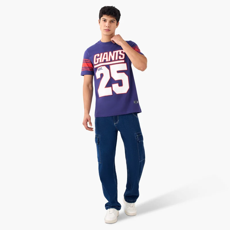 Splash FAV NFL Print Crew Neck T-shirt