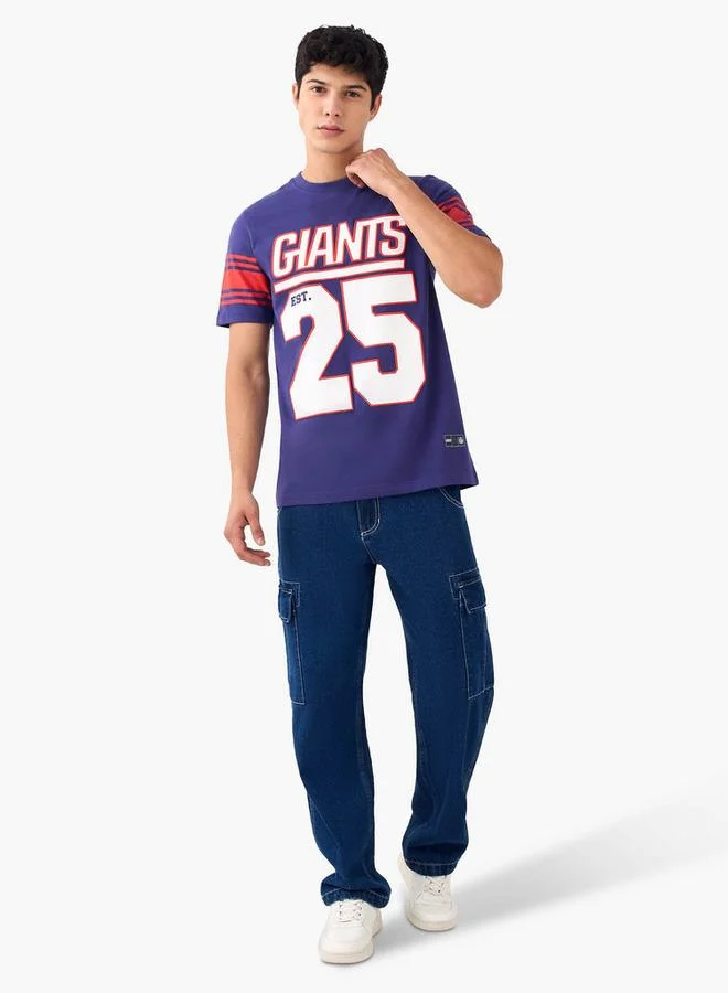 Splash FAV NFL Print Crew Neck T-shirt