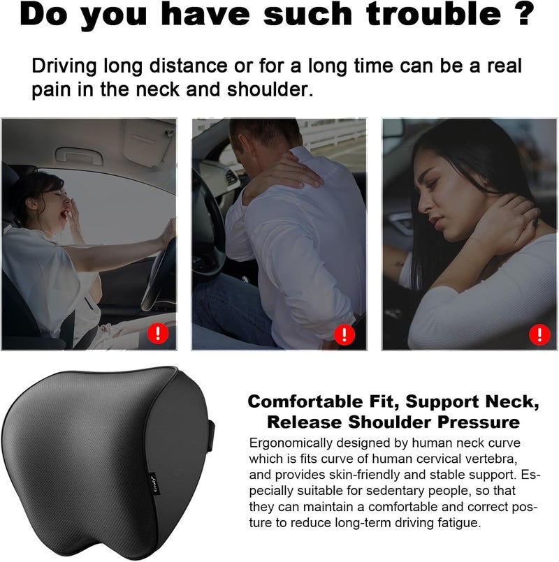 CROFY Car Neck Pillow - Ergonomic Memory Foam Headrest with Adjustable Strap - Image 5