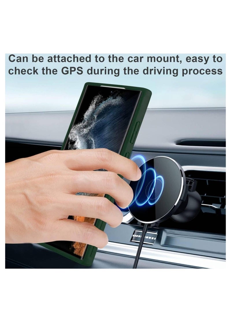 Fuxin Samsung Galaxy S25 Ultra Rotational Metal Ring Case with Kickstand, Shockproof Bumper, Matte Finish, Anti-Fingerprint, and Magnetic Car  Mount - Image 4