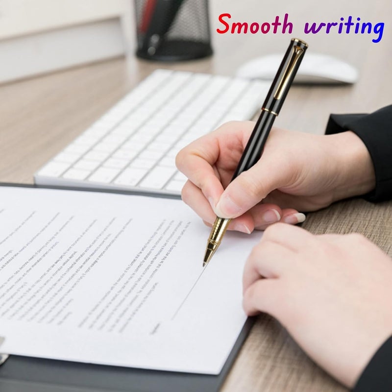 JDLYEVER Signature Ballpoint Pen, Metal Writing Instrument with 0.5mm Fine Tip, Includes 2 Refills, Stainless Steel Barrel, Smooth Writing with Precision Steel Rollerball, Elegant Faceted Clip (white) - Image 3