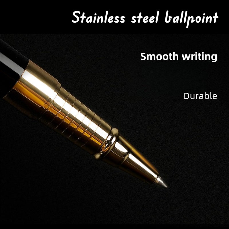 JDLYEVER Signature Ballpoint Pen, Metal Writing Instrument with 0.5mm Fine Tip, Includes 2 Refills, Stainless Steel Barrel, Smooth Writing with Precision Steel Rollerball, Elegant Faceted Clip (white) - Image 4