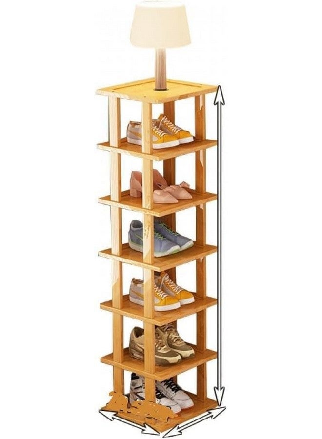 Evolluxi Bamboo Vertical Shoe Rack for Entryway,Narrow Shoe Rack Stackable,Minimalist Shoe Storage, 7. Tier Standing Shoe Organizer for Garage Corner Bedroom Hallway - Image 3