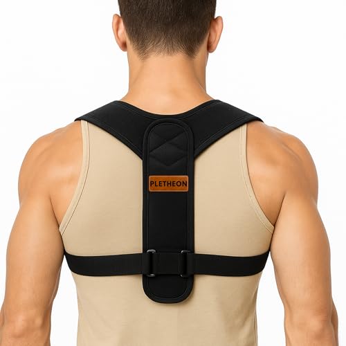 PLETHEON Adult Shoulder Posture Corrector Belt | Clavicle & Upper Back Support Brace | Posture Alignment Support | Fit From 30 to 44 Inch Tummy - Image 1