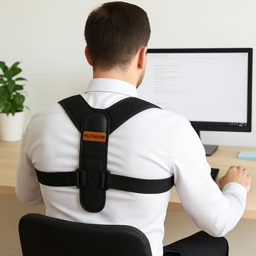 PLETHEON Adult Shoulder Posture Corrector Belt | Clavicle & Upper Back Support Brace | Posture Alignment Support | Fit From 30 to 44 Inch Tummy - Image 3