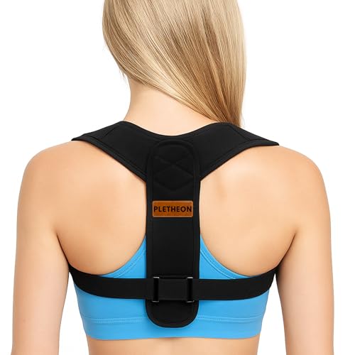 PLETHEON Adult Shoulder Posture Corrector Belt | Clavicle & Upper Back Support Brace | Posture Alignment Support | Fit From 30 to 44 Inch Tummy - Image 2