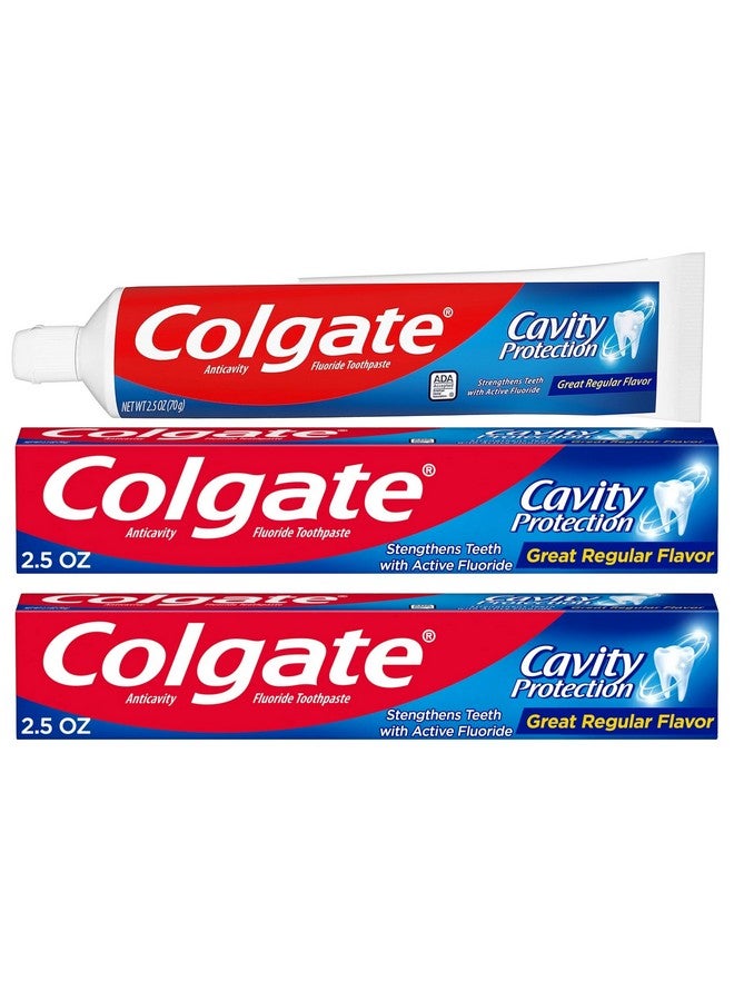 كولجيت معجون أسنان كولجيت لحماية الأسنان من التسوس بالفلورايد - 2.5 أونصة + 60% مجانًا - عبوتان - Image 1