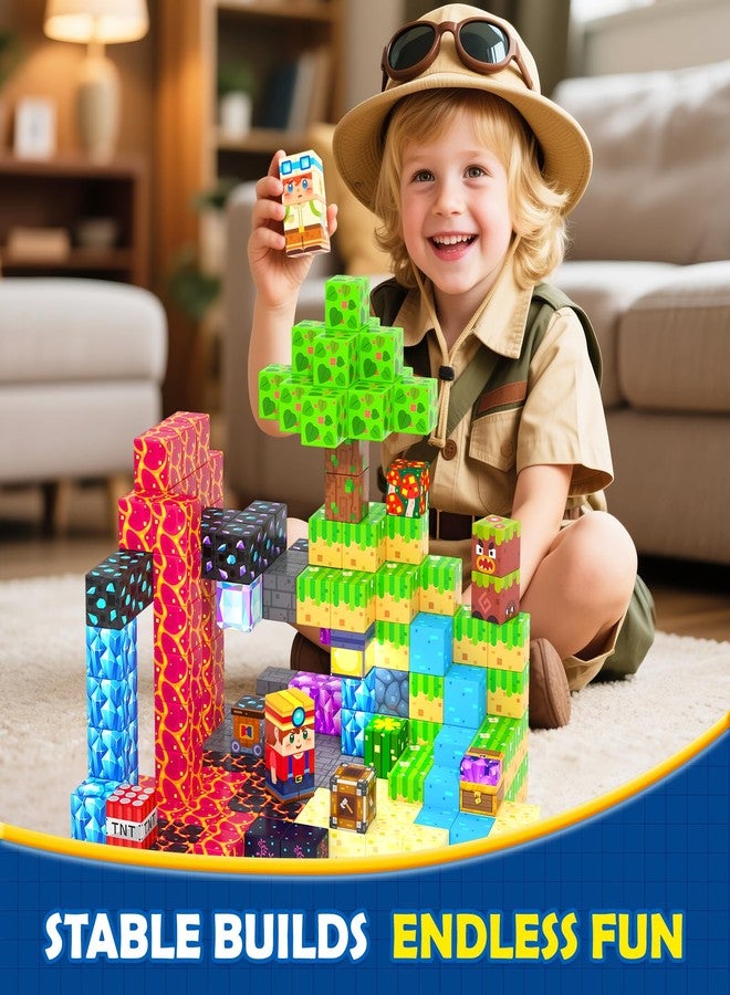Coodoo 150PCS Magnetic Blocks, Build Mine Magnet World Set, Toddler Outdoor Toys STEM Construction Building Blocks Toy, Magnetic Tiles Sensory Kids Toys for 3+ Year Old Kids Boys Girls Ages 3 4 5 6 - Image 3