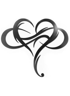 MIRFA Wooden Wall Art With Self Adhesive Base - Black (Infinity Heart - Pack of 3)  - Image 1