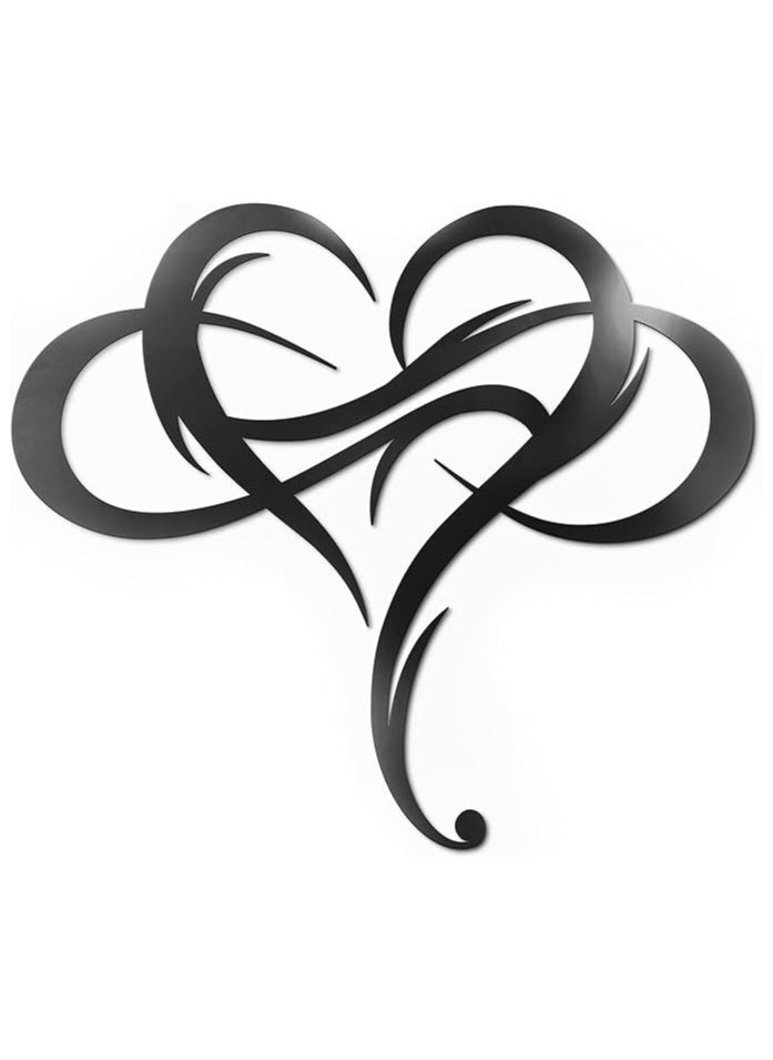 MIRFA Wooden Wall Art With Self Adhesive Base - Black (Infinity Heart - Pack of 3)  - Image 1
