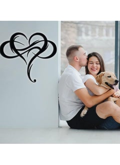 MIRFA Wooden Wall Art With Self Adhesive Base - Black (Infinity Heart - Pack of 3)  - Image 2