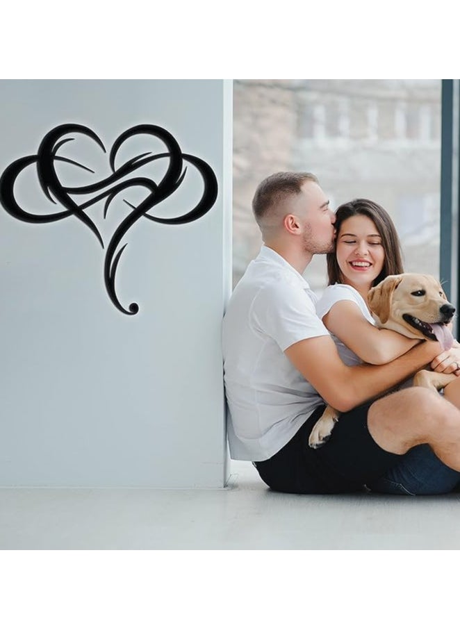MIRFA Wooden Wall Art With Self Adhesive Base - Black (Infinity Heart - Pack of 3)  - Image 2