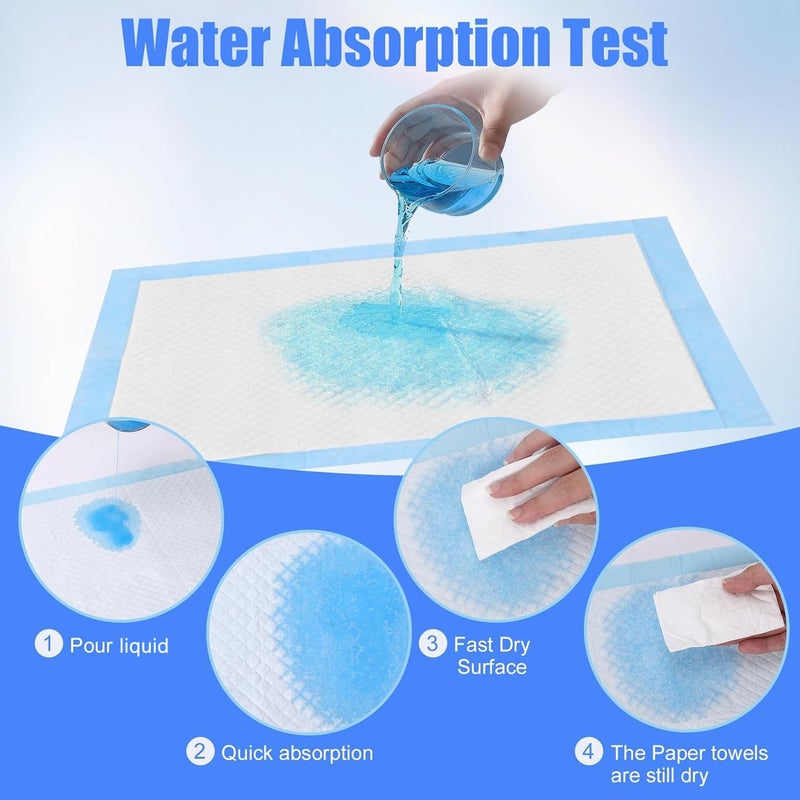 Loccmat 100Pack Disposable Changing Pads,Baby Disposable Underpads 17 X 13 in,Waterproof Diaper Changing Pad,Ultra Absorbent Disposable Pads,Leak-Proof Breathable Underpads Bed Table Protector Mat - Image 5
