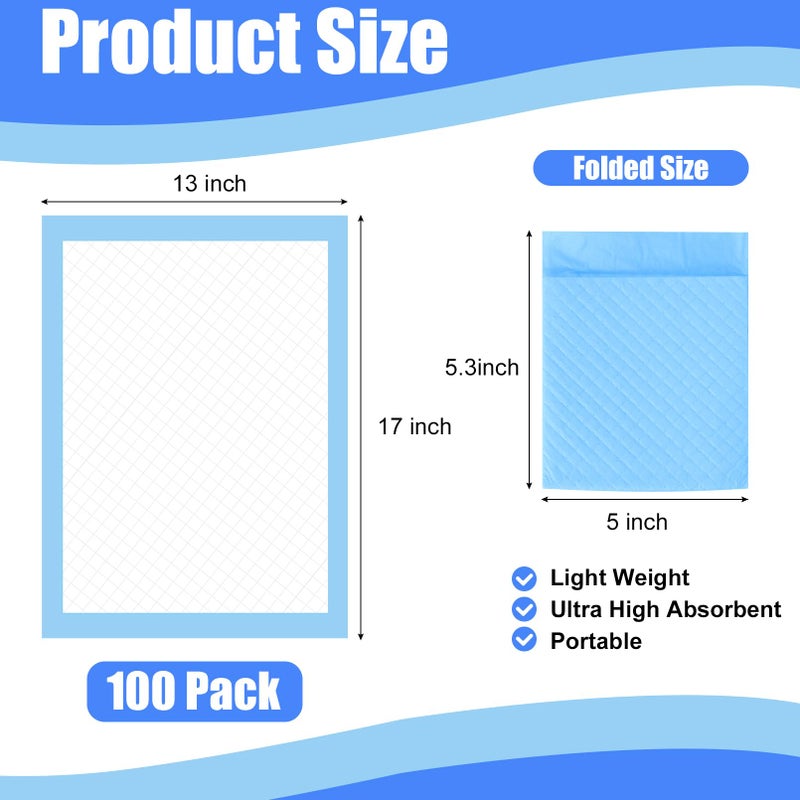 Loccmat 100Pack Disposable Changing Pads,Baby Disposable Underpads 17 X 13 in,Waterproof Diaper Changing Pad,Ultra Absorbent Disposable Pads,Leak-Proof Breathable Underpads Bed Table Protector Mat - Image 2