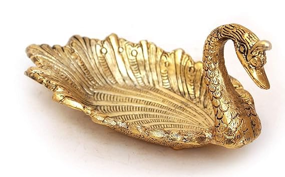Mla's Decor Metal Swan Shape Dry Fruit Tray Bowl Serving Tray, Snacks, Floating Flowers Table Dining Home Decor - Image 1