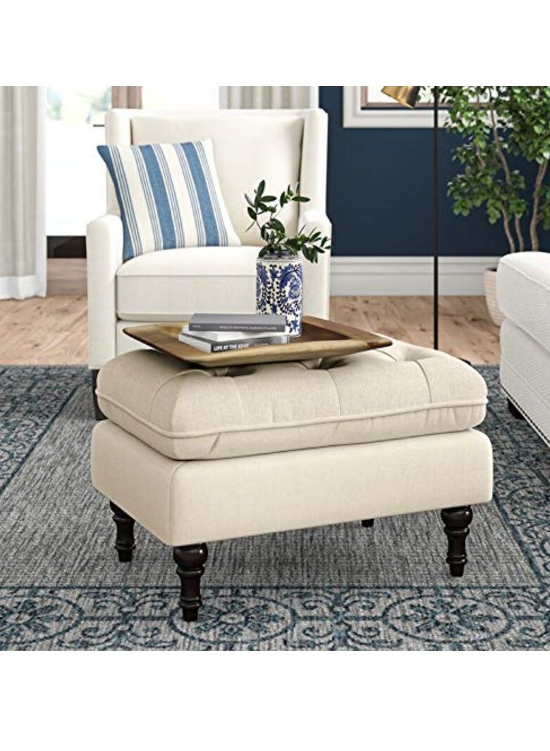 Wooden Twist Tufted Stool Footstool Sofa Couch for Living Room Bedroom Office  - Image 2